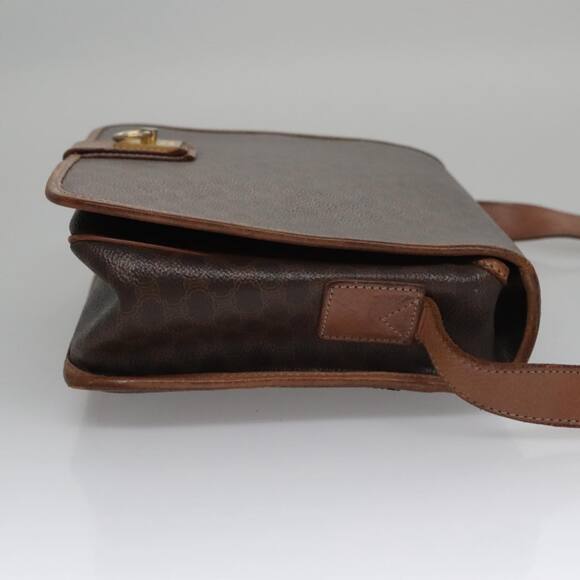 CELINE Macadam Canvas Shoulder Bag Pvc Leather Brown Gold - Picture 4 of 12